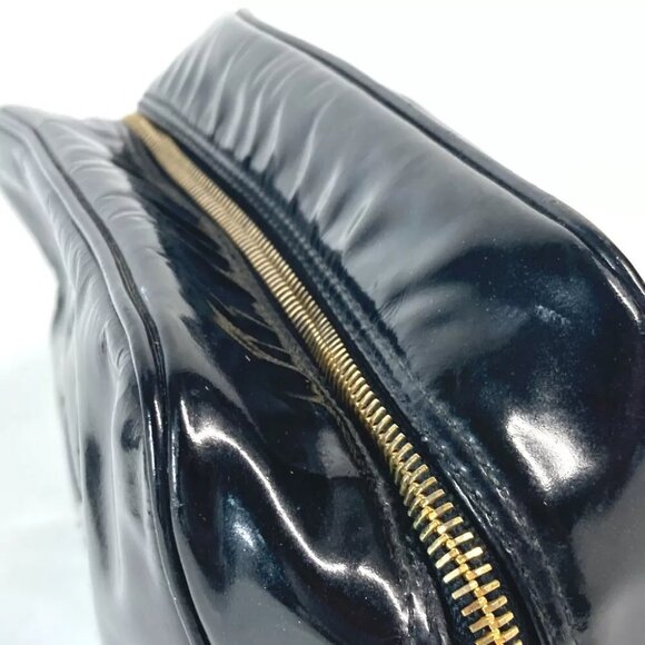 CHANEL Cosmetic porch CC CC Mark Makeup pouch Cosmetics Pouch enamel Black - Picture 6 of 14
